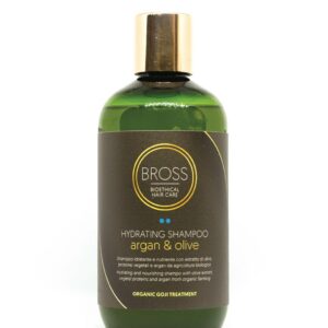 Hydrating Shampoo BROSS Bioethical Hair Care โ Shampoo idratante con argan e oliva, ideale per nutrire i capelli secchi e disidratati grazie a tensioattivi delicati e attivi vegetali. Trattamento Organic Goji.