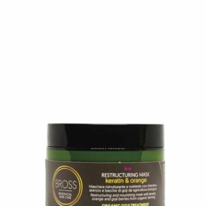 Restructuring Mask BROSS Bioethical Hair Care – Maschera ristrutturante con cheratina e arancia, ideale per rinforzare la fibra capillare e nutrire i capelli stressati o danneggiati. Trattamento Organic Goji